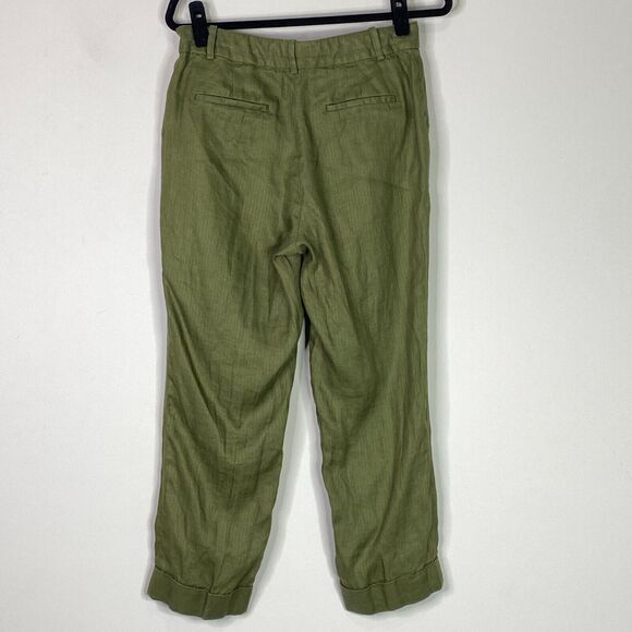 J. Crew Rhodes Cuff Hem Linen Ankle Pants Women's Size 6 - Picture 8 of 9